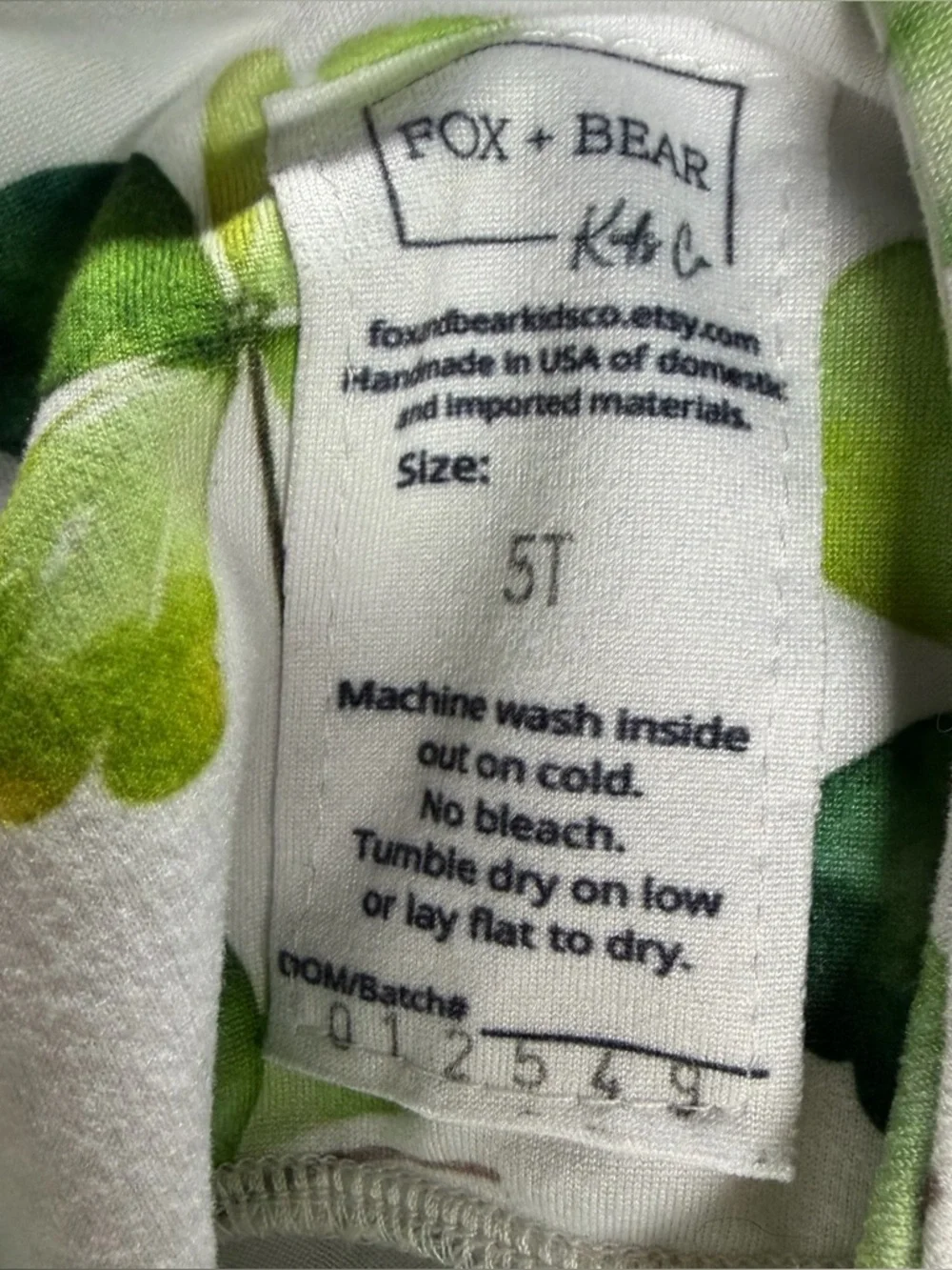 Fox + Bear Handmade‎ Girls Long Sleeve Lucky Clover Print Twirl Dress Green 5T